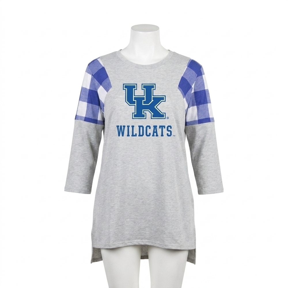NEW GAMEDAY COUTURE university of kentucky get in check tunic in grey/purple